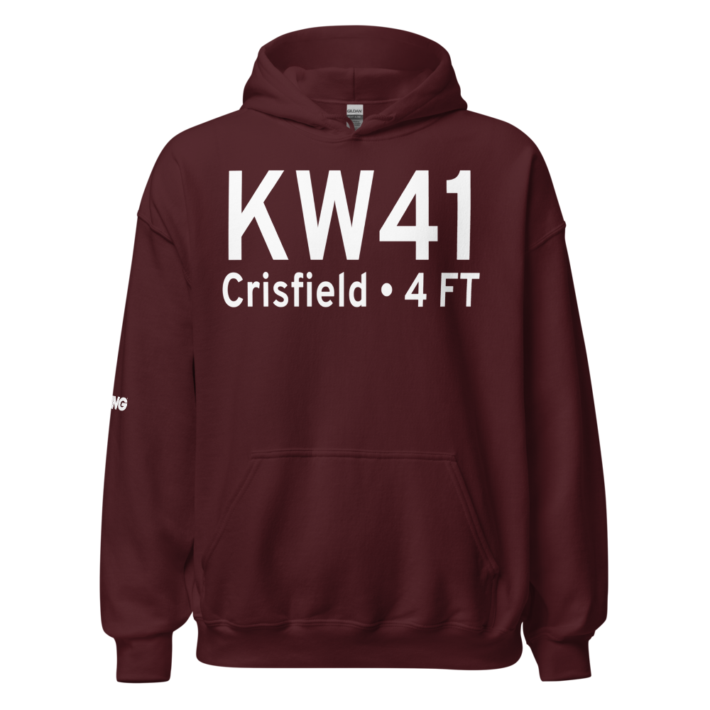 Crisfield Municipal Airport (KW41) ICAO Hoodie Sweatshirt 