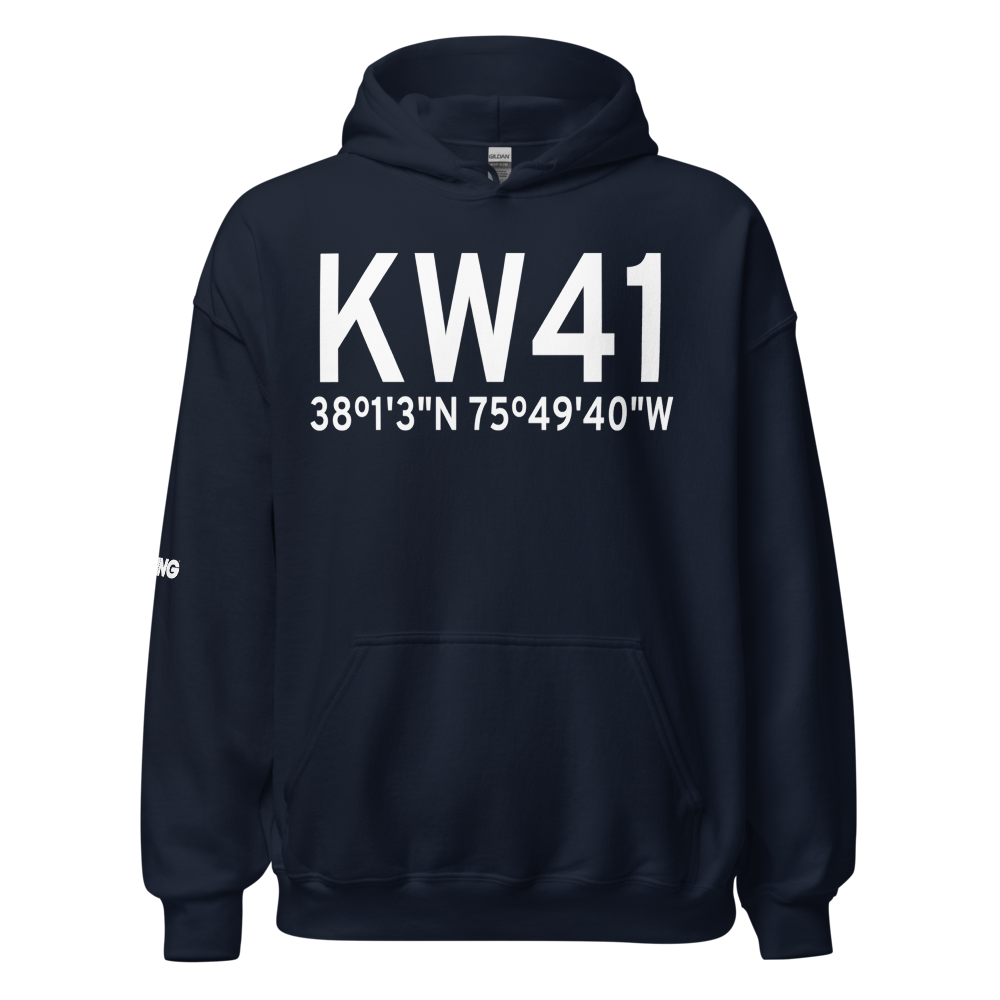Crisfield Municipal Airport (KW41) ICAO Hoodie Sweatshirt 