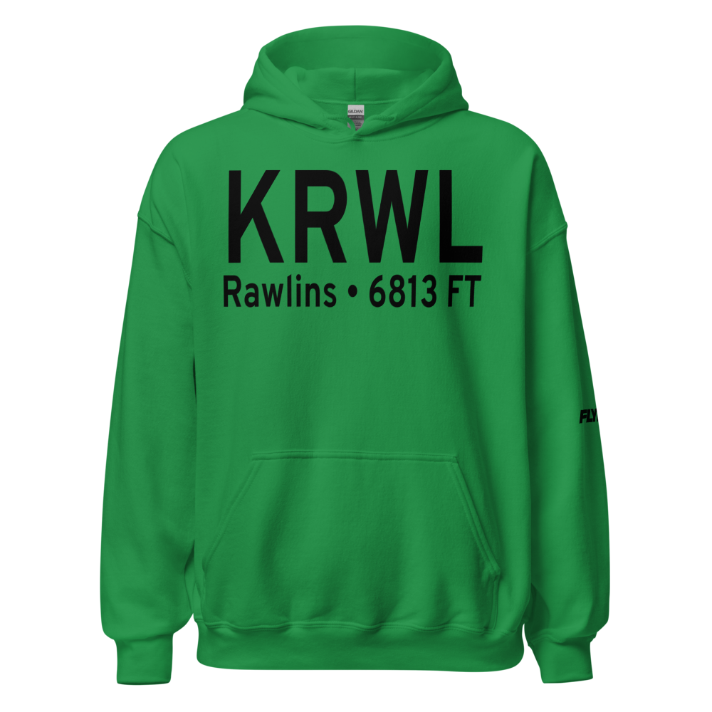 Rawlins Municipal Airport/Harvey Field (KRWL) ICAO Hoodie Sweatshirt 