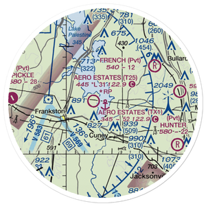 Aero Estates Seaplane Base (TX1) VFR Sectional Sticker (20 mile)