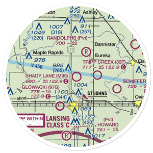 Shady Lane Airport (M99) VFR Sectional Sticker (20 mile)