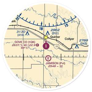 Gove County Airport (1QK) VFR Sectional Sticker (20 mile)