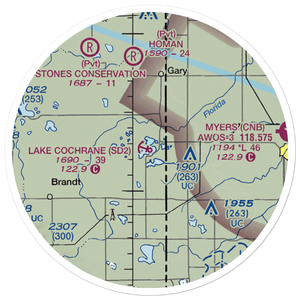 Lake Cochrane Seaplane Base (SD2) VFR Sectional Sticker (20 mile)