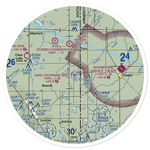 Lake Cochrane Seaplane Base (SD2) VFR Sectional Sticker (30 mile)