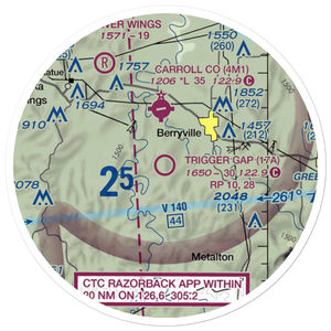 Trigger Gap Airport (17A) VFR Sectional Sticker (20 mile)