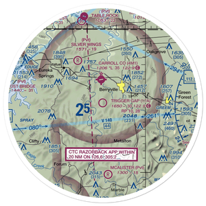 Trigger Gap Airport (17A) VFR Sectional Sticker (30 mile)