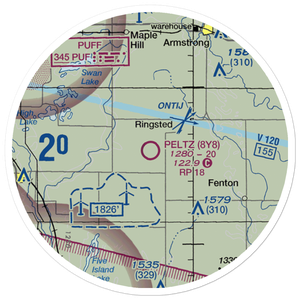 Peltz Field (8Y8) VFR Sectional Sticker (20 mile)