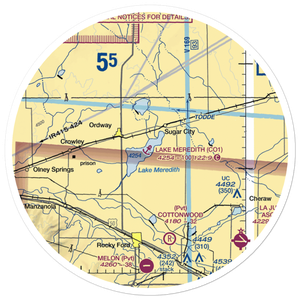 Lake Meredith Seaplane Base (CO1) VFR Sectional Sticker (30 mile)