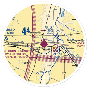 Big Horn County Airport (00U) VFR Sectional Sticker (20 mile)