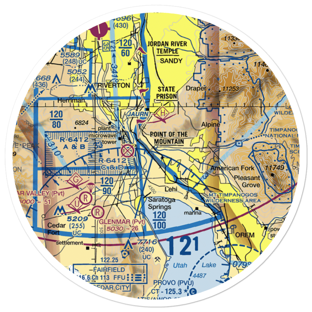 Mountain Point Medical Center Helipad (05M) VFR Sectional Sticker (30 mile) 