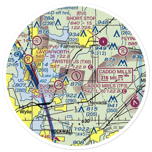 Twisted JS Airport (TX6) VFR Sectional Sticker (20 mile)