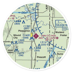 Linn County Airport (1KS) VFR Sectional Sticker (20 mile)