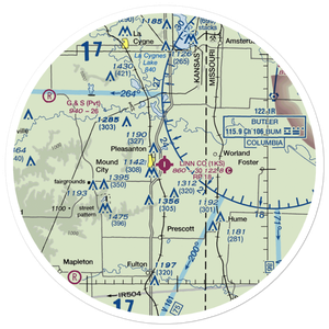 Linn County Airport (1KS) VFR Sectional Sticker (30 mile)