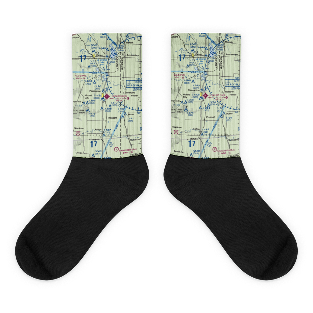 Linn County Airport (1KS) VFR Sectional Socks 