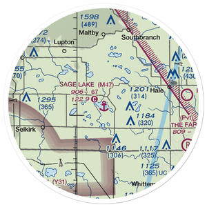 Sage Lake Seaplane Base (M47) VFR Sectional Sticker (20 mile)