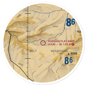 Russian Flat Airport (M42) VFR Sectional Sticker (20 mile)