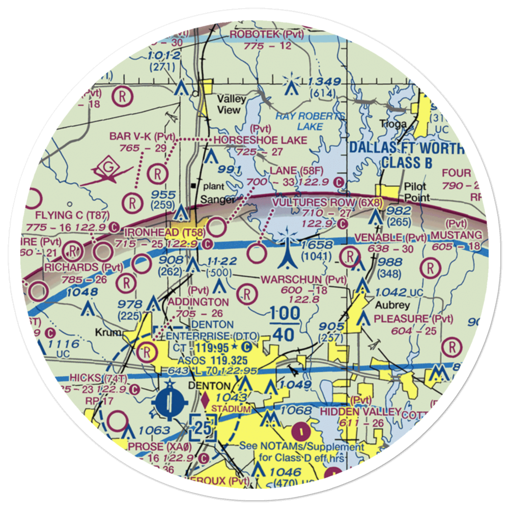 Vultures Row (6X8) VFR Sectional Sticker (30 mile) 