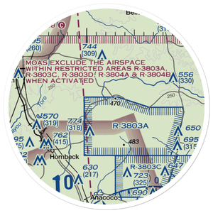 Peason Landing Strip (AWC) VFR Sectional Sticker (20 mile)