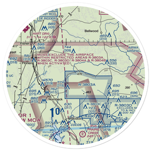 Peason Landing Strip (AWC) VFR Sectional Sticker (30 mile)