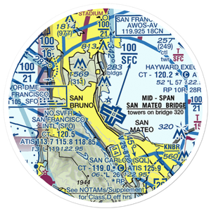 Coast Guard Air Station San Francisco (SFS) VFR Sectional Sticker (20 mile)