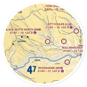 Black Butte North Airport (BB0) VFR Sectional Sticker (20 mile)