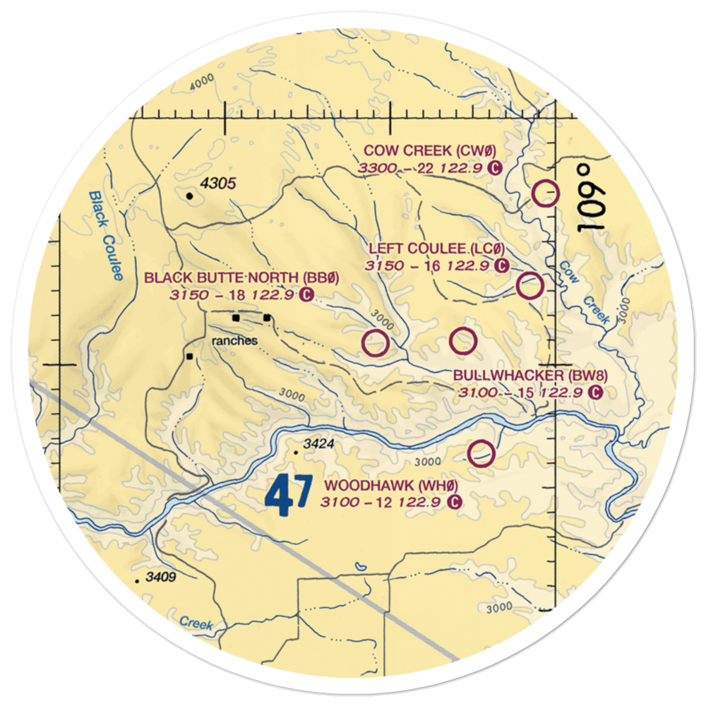 Black Butte North Airport (BB0) VFR Sectional Sticker (30 mile) 