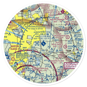 Austin Executive Airport (EDC) VFR Sectional Sticker (30 mile)