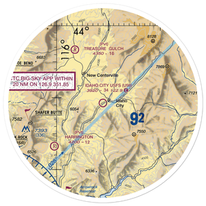 Idaho City US Forest Service Airport (U98) VFR Sectional Sticker (30 mile)