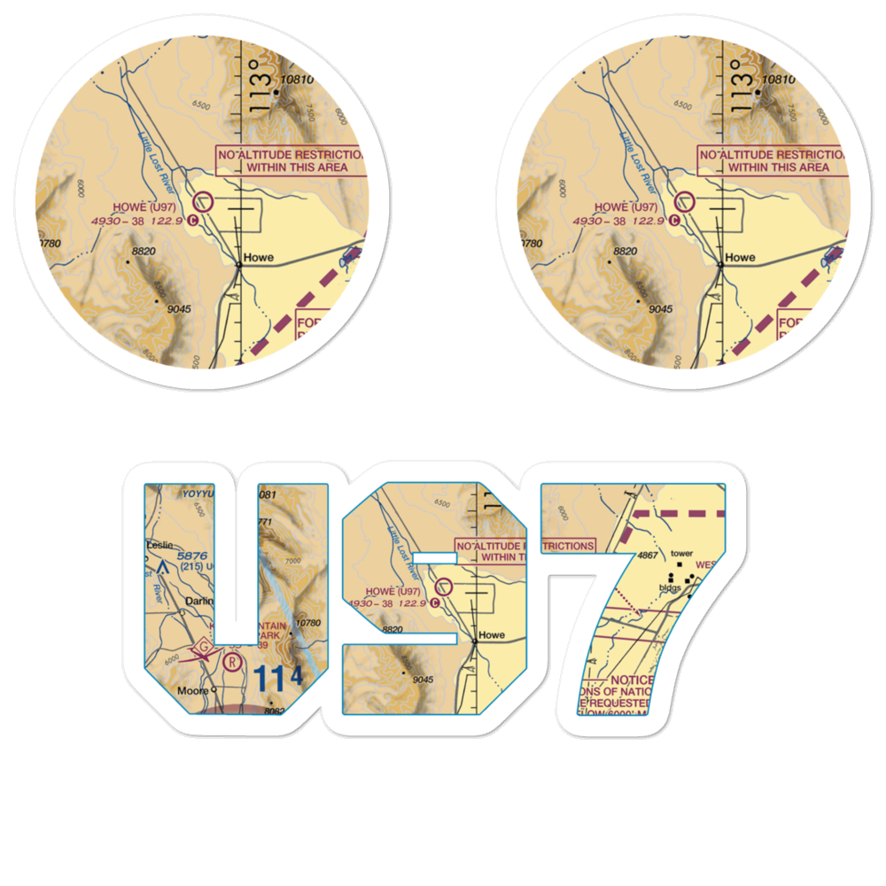 Howe Airport (U97) VFR Sectional Sticker Pack 