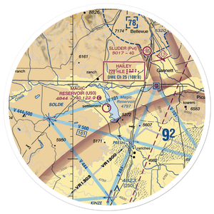 Magic Reservoir Airport (U93) VFR Sectional Sticker (30 mile)