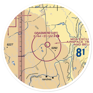 Grasmere Airport (U91) VFR Sectional Sticker (20 mile)