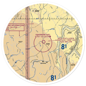 Grasmere Airport (U91) VFR Sectional Sticker (30 mile)