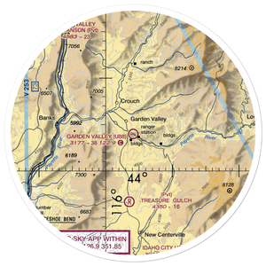 Garden Valley Airport (U88) VFR Sectional Sticker (30 mile)