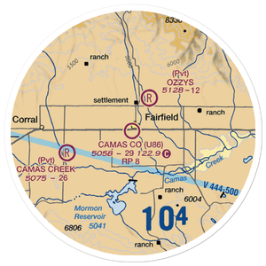 Camas County Airport (U86) VFR Sectional Sticker (20 mile)