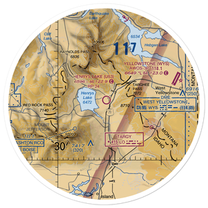 Henry's Lake Airport (U53) VFR Sectional Sticker (30 mile)