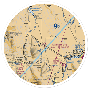 Bancroft Municipal Airport (U51) VFR Sectional Sticker (30 mile)