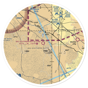 Big Southern Butte Airport (U46) VFR Sectional Sticker (30 mile)