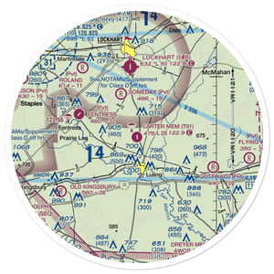 The Carter Memorial Airport (T91) VFR Sectional Sticker (30 mile)