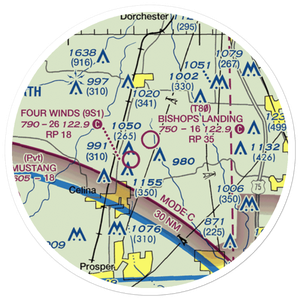 Bishop's Landing Airport (T80) VFR Sectional Sticker (20 mile)