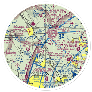 Rhome Meadows Airport (T76) VFR Sectional Sticker (30 mile)