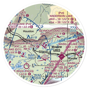 Visnaw Lake Seaplane Base (T66) VFR Sectional Sticker (20 mile)