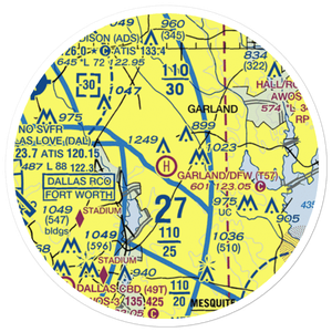 Garland/Dfw Heloplex Heliport (T57) VFR Sectional Sticker (20 mile)
