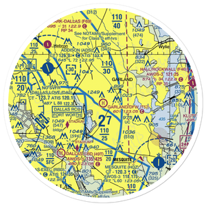 Garland/Dfw Heloplex Heliport (T57) VFR Sectional Sticker (30 mile)
