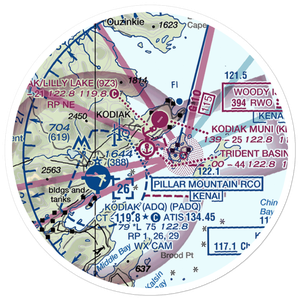 Trident Basin Seaplane Base (T44) VFR Sectional Sticker (20 mile)
