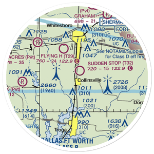 Sudden Stop Airport (T32) VFR Sectional Sticker (20 mile)