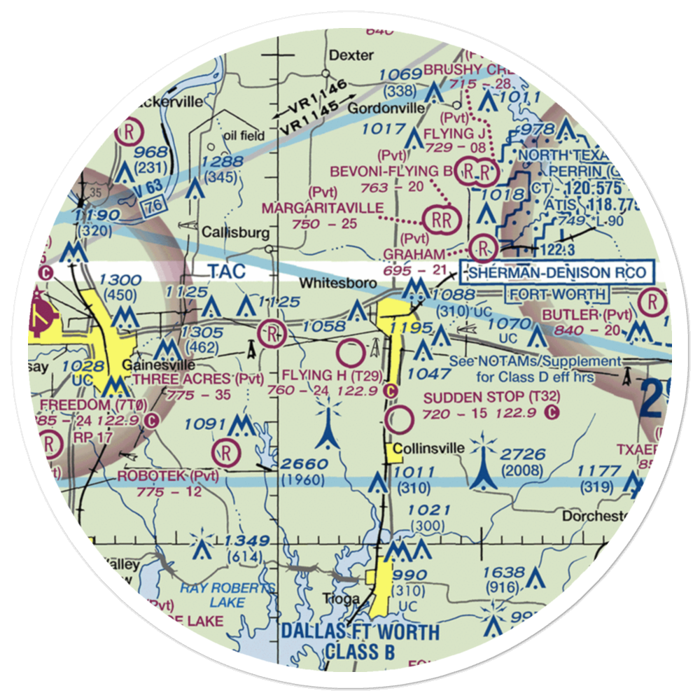 Flying H Ranch Airport (T29) VFR Sectional Sticker (30 mile) 