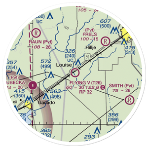 Flying V Ranch Airport (T26) VFR Sectional Sticker (20 mile)