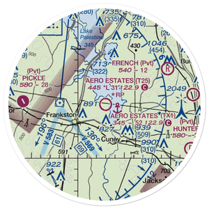 Aero Estates Airport (T25) VFR Sectional Sticker (20 mile)