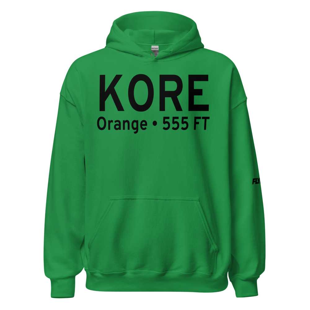 Orange Municipal Airport (KORE) ICAO Hoodie Sweatshirt 