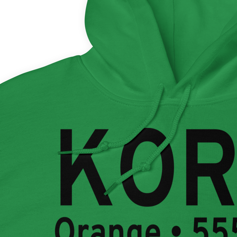 Orange Municipal Airport (KORE) ICAO Hoodie Sweatshirt 